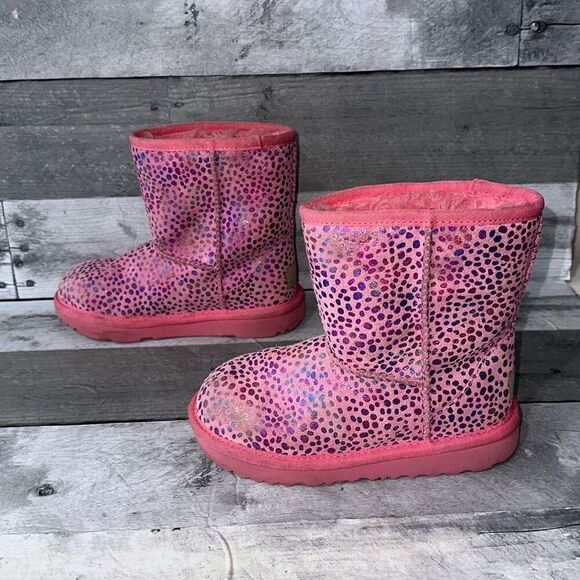 UGG Classic II Pink‎ Dot Boots Sz US12 - Picture 5 of 12